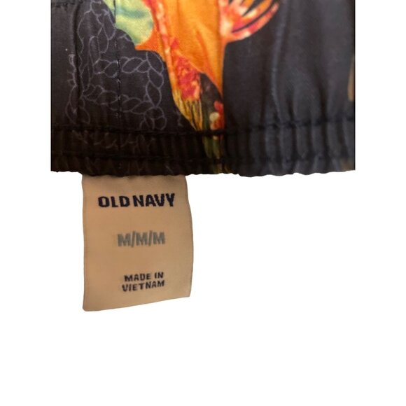 Old Navy Mens Swim Trunks Suit Tropical Print Size M Hawaiian Six 10/11 16" x - Picture 4 of 7